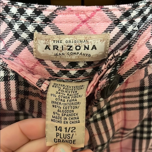 Arizona Jean Company Pink and Black Plaid Mini Skort - Picture 2 of 10